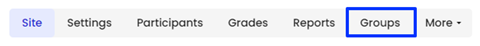 Moodle - Site Settings Menu - Groups